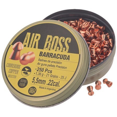 Apolo Air Boss Barracuda Copper AirGun Pellets .22/ 5.5 mm, 250 pcs 1.36g/21.0gr (30001)