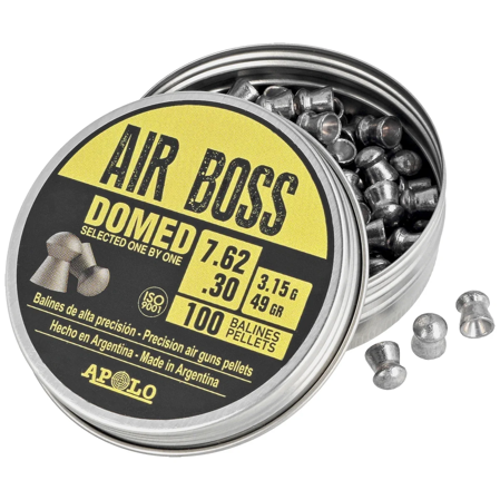 Apolo Air Boss Domed AirGun Pellets .30/7.62 mm, 100 pcs 3.15g/49.0gr (30201)