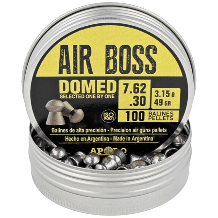 Apolo Air Boss Domed AirGun Pellets .30/7.62 mm, 100 pcs 3.15g/49.0gr (30201)