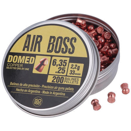 Apolo Air Boss Domed Copper AirGun Pellets .25/6.35 mm, 200 pcs 2.20g/33.0gr (30200)