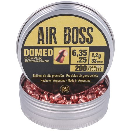 Apolo Air Boss Domed Copper AirGun Pellets .25/6.35 mm, 200 pcs 2.20g/33.0gr (30200)