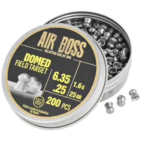 Apolo Air Boss Domed Field Target AirGun Pellets .25/6.35 mm, 200 pcs 1.60g/25.0gr (30206)