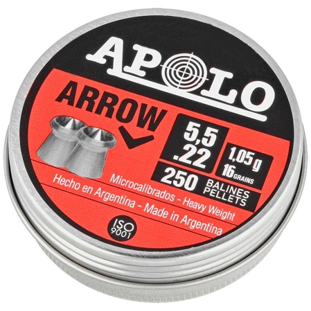 Apolo Arrow AirGun Pellets .22/5.5 mm, 250 pcs 1.05g/16.0gr (19941)