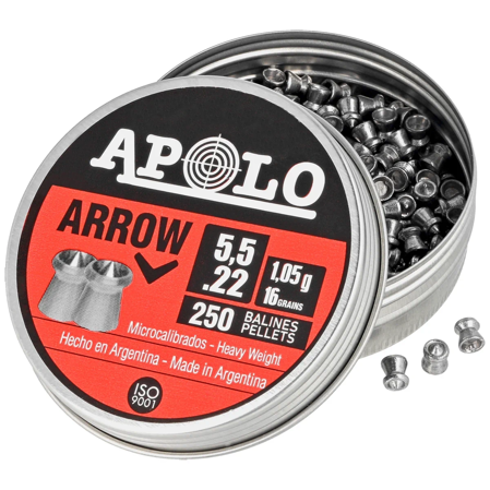 Apolo Arrow AirGun Pellets .22/5.5 mm, 250 pcs 1.05g/16.0gr (19941)