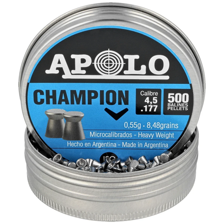 Apolo Champion AirGun Pellets .177/4.52 mm, 500 pcs, 0.55g/8.48gr (19001-2)