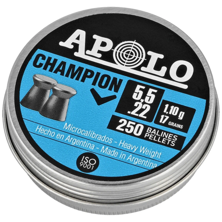 Apolo Champion AirGun Pellets .22/5.5mm, 250 pcs 1.10g/17.0gr (19501)