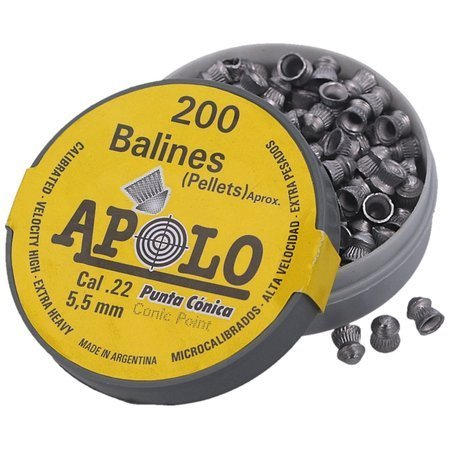 Apolo Conic AirGun Pellets .22/5.5 mm, 200 pcs 0.84g/13.0gr (11005)