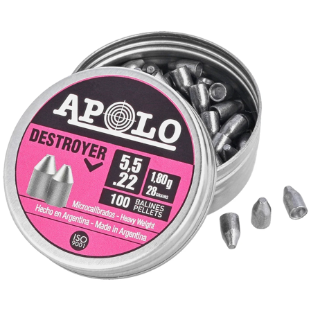 Apolo Destroyer AirGun Pellets .22/5.5 mm, 100 pcs 1.80g/28.0gr (19901)