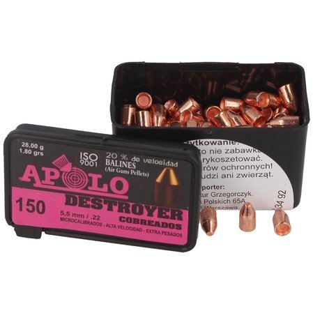 Apolo Destroyer Copper AirGun Pellets .22/5.5 mm, 150 pcs 1.80g/28.0gr (19970)