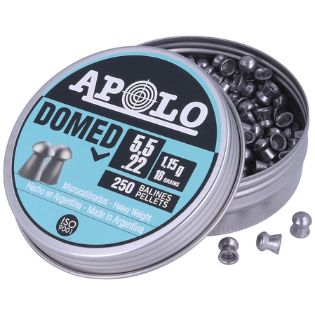 Apolo Domed AirGun Pellets .22/5.5mm, 250 pcs 1.15g/18.0gr (19911)