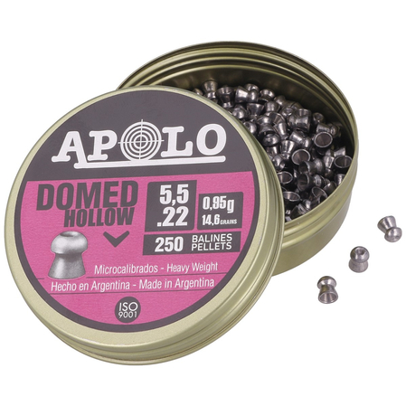 Apolo Domed Hollow AirGun Pellets .22/5.5 mm, 250 pcs 0.95g/14.6gr (19702)