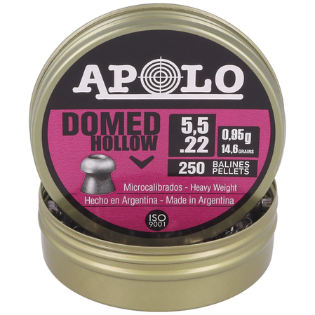 Apolo Domed Hollow AirGun Pellets .22/5.5 mm, 250 pcs 0.95g/14.6gr (19702)