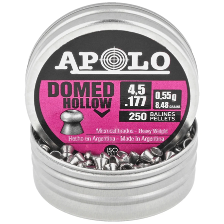 Apolo Hollow Domed 177 / 4.5 mm AirGun Pellets, 250 psc 0.55g/8.48gr (19202)