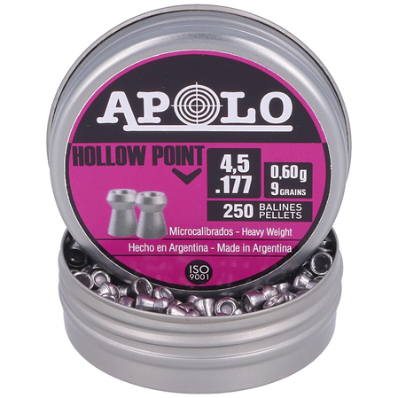 Apolo Hollow Point .177 / 4.5 mm AirGun Pellets, 250 psc 0.60g/9.0gr (19201)