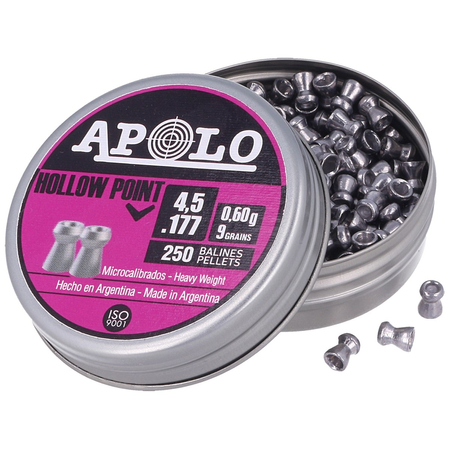 Apolo Hollow Point AirGun Pellets .177 / 4.5 mm, 250 pcs 0.60g/9.0gr (19201)