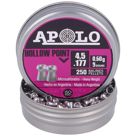 Apolo Hollow Point AirGun Pellets .177 / 4.5 mm, 250 pcs 0.60g/9.0gr (19201)