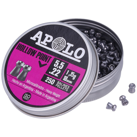 Apolo Hollow Point AirGun Pellets .22/5.5mm, 250 psc 1.15g/18.0gr (19701)