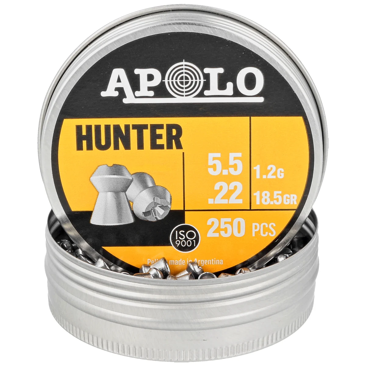 Apolo Hunter AirGun Pellets .22/5.5 mm, 250 pcs 1.20g/18.5gr (19971)