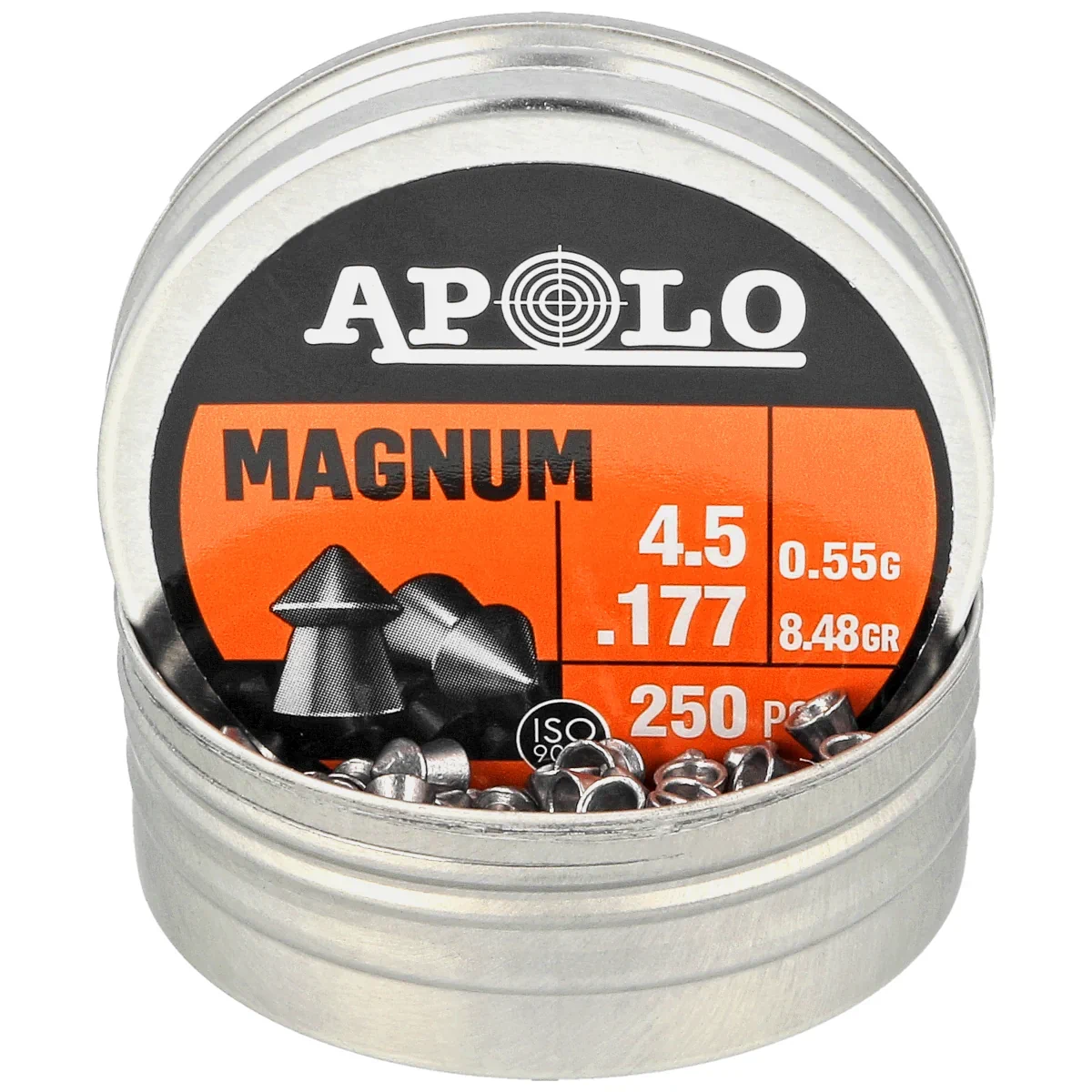 Apolo Magnum AirGun Pellets .177 / 4.5 mm, 250 pcs 0.55g/8.48gr (12002)