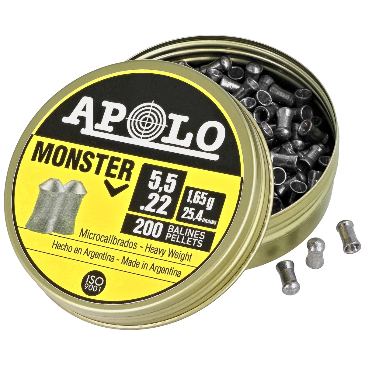 Apolo Monster AirGun Pellets .22/5.5 mm, 200 pcs 1.65g/25.4gr (19931)