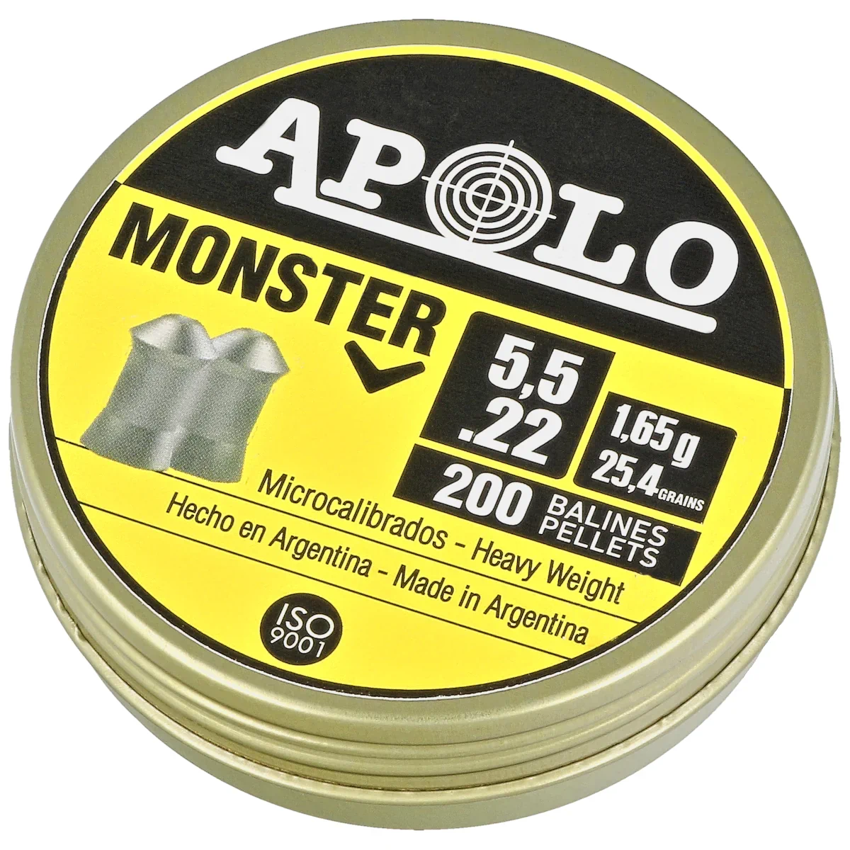 Apolo Monster AirGun Pellets .22/5.51 mm, 200 pcs 1.65g/25.4gr (19931-1)