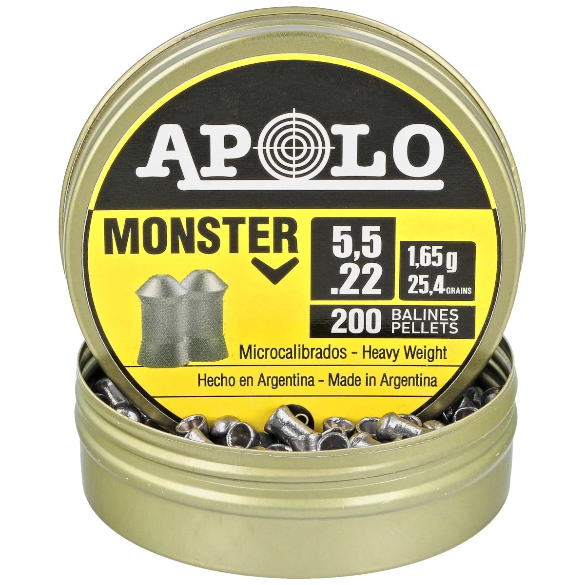 Apolo Monster AirGun Pellets .22/5.51 mm, 200 pcs 1.65g/25.4gr (19931-1)