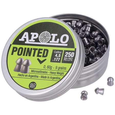 Apolo Pointed AirGun Pellets .177 / 4.5 mm, 250 pcs 0.60g/9.0gr (19102)