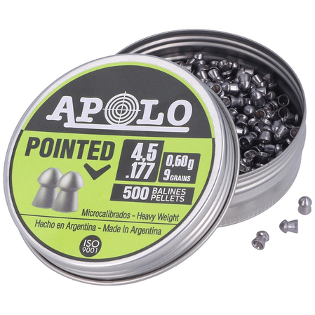 Apolo Pointed AirGun Pellets .177 / 4.5 mm, 500 pcs 0.60g/9.0gr (19101)