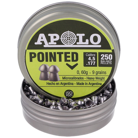 Apolo Pointed AirGun Pellets .177 / 4.51 mm, 250 pcs 0.60g/9.0gr (19102-1)