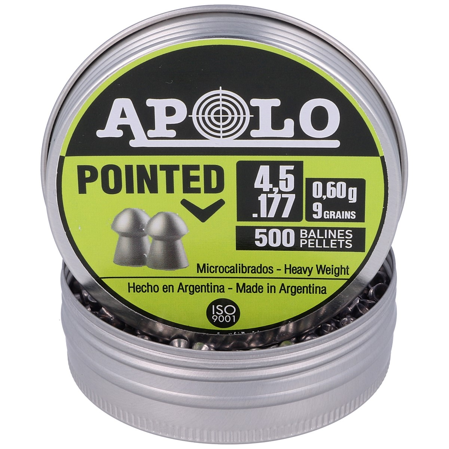 Apolo Pointed AirGun Pellets .177 / 4.51 mm, 500 pcs 0.60g/9.0gr (19101-1)