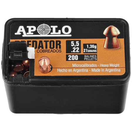 Apolo Predator Copper AirGun Pellets .22/5.5 mm, 200 pcs 1.36g/21.0gr (19951)