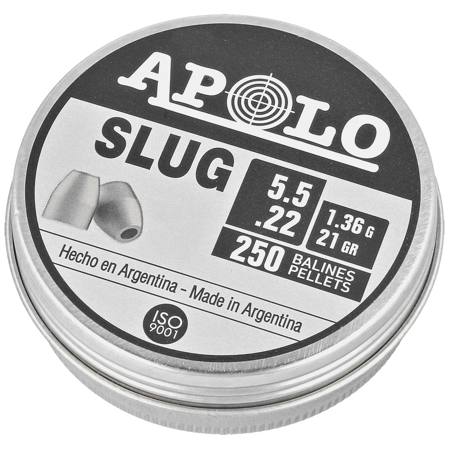 Apolo Slug 21 AirGun Pellets .22/5.5 mm, 250 pcs 1.36g/21.0gr (19300)