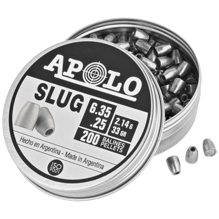 Apolo Slug 33 AirGun Pellets .25/6.35 mm, 200 pcs 2.14g/33.0gr (19303)