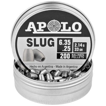 Apolo Slug 33 AirGun Pellets .25/6.35 mm, 200 pcs 2.14g/33.0gr (19303)