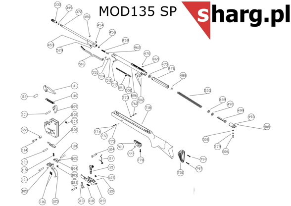 Barrel Lock Spring for Hatsan MOD 33-135, Striker (459)