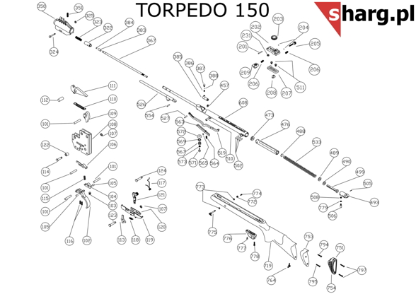 Barrel for Hatsan Airguns Torpedo: 100X, 105X, 150, 155 (367)