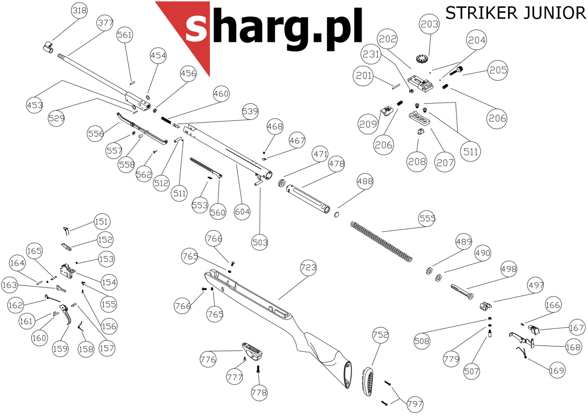 Dźwignia naciągu do wiatrówki Hatsan STRIKER JUNIOR (556)