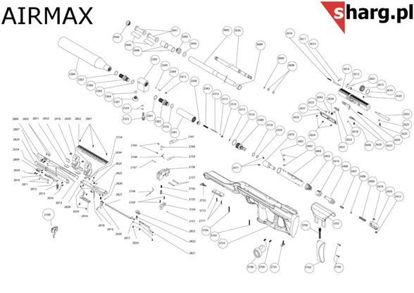 Fuse spring for Hatsan AT44, Airmax, Barrage, BullMaster, Galatian, Hercules, Nova, Predator air rifles (2413)