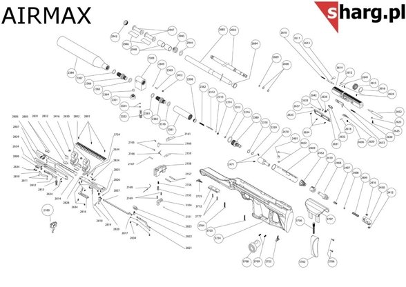 Hatsan AirMax airgun sleeve, AT44, BT65, BullBoss, Gladius, Nova, Trophy (Part 2631)