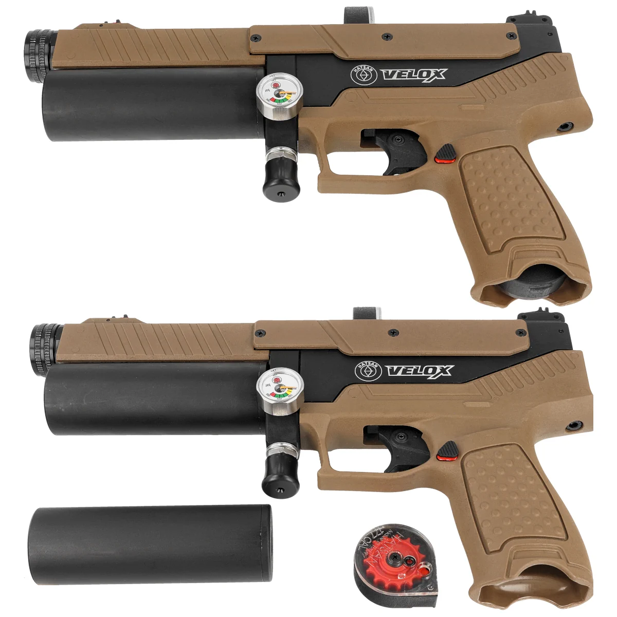 Hatsan Velox .22 / 5.5 mm PCP Semi Auto air pistol FDE