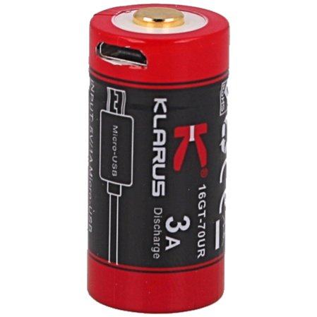 Klarus 16340 / 700mAh, 3.7V battery (16GT-70UR)