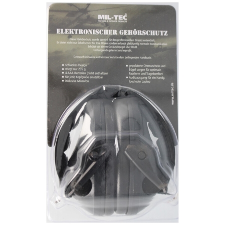 Mil-Tec Electronic Ear Defenders Black (16243002)