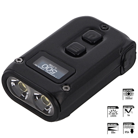 NiteCore TINI2 Black 500 lm flashlight, Li-ion Battery/280mAh