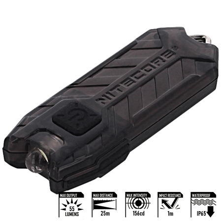 Nitecore TUBE V2.0 Black, 55lm, Rechargeable Li-ion, USB Keychain Light (TUBE V2.0 Black)