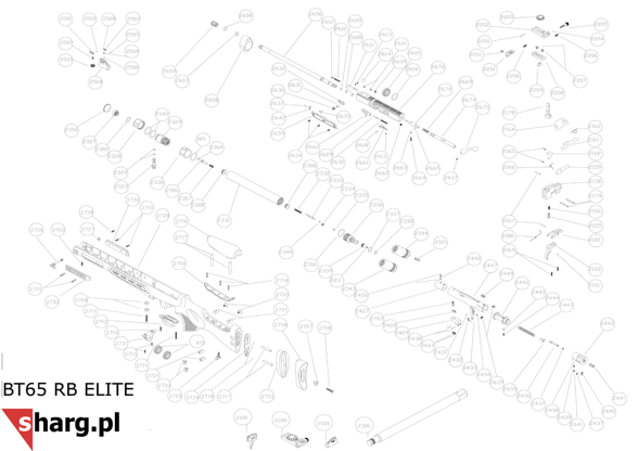 Polymer housing for Hatsan BT65 Elite air rifle (2700-13)