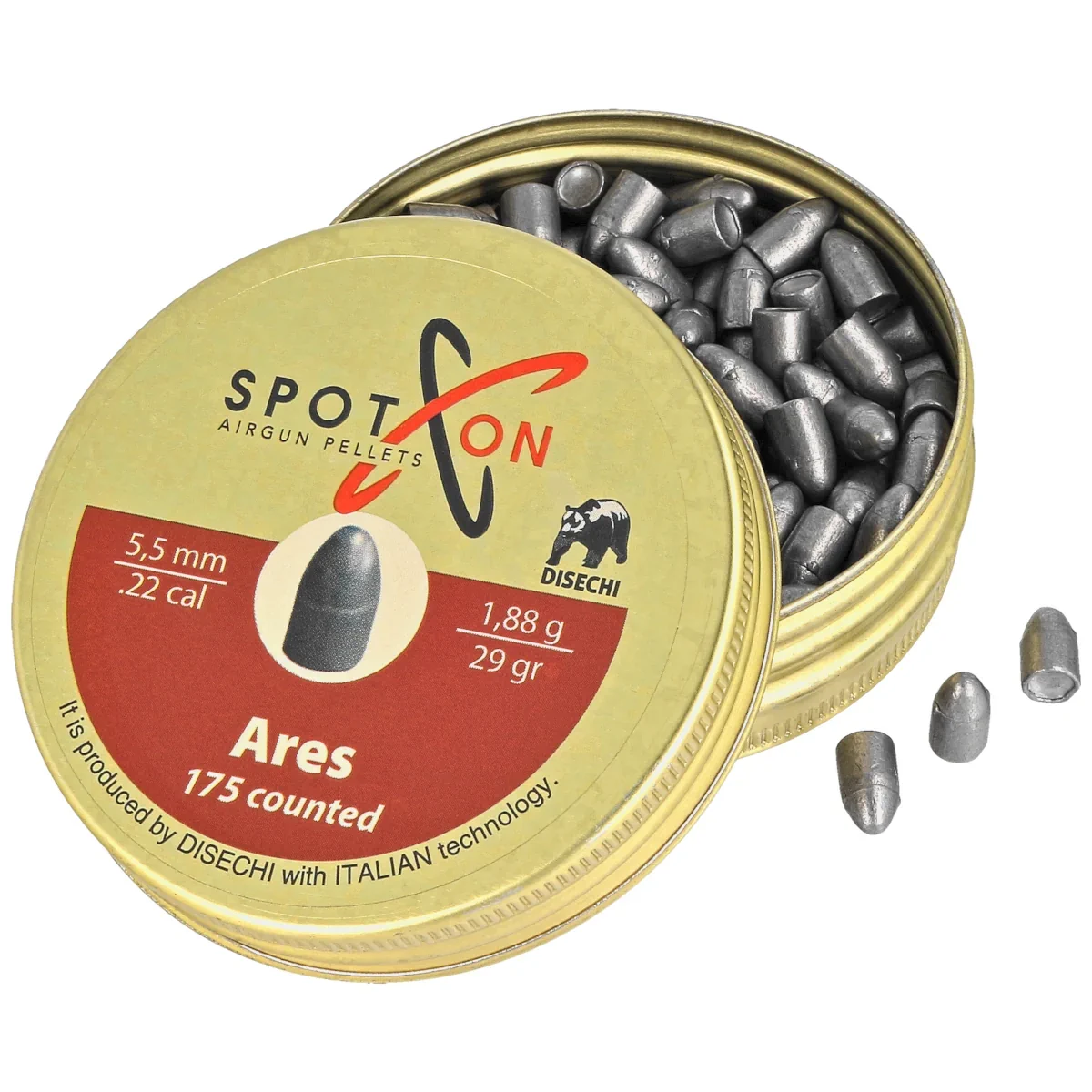 Spoton Ares .22 / 5.5 mm 29 gr Air Gun Pellets, 175 pcs