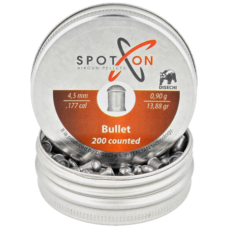 Spoton Bullet .177/4.5mm AirGun Pellets, 200 psc 0.90g/13.88gr