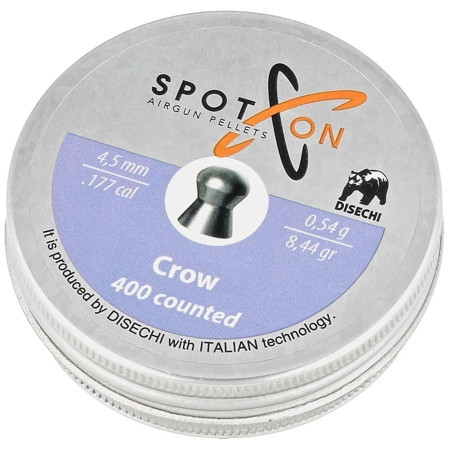 Spoton Crow .177/4.5mm AirGun Pellets, 400 psc 0.54g/8.44gr
