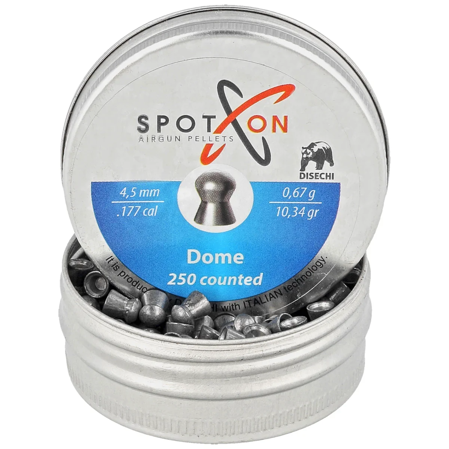 Spoton Dome .177/4.5mm AirGun Pellets, 250 psc 0.67g/10.34gr 