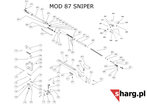 Spring follower pin for Hatsan MOD 55S-105X Torpedo (500)